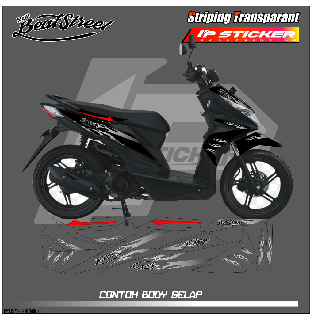 BEAT STREET (COD) STIKER STRIPING BEAT STREET- STIKER STRIPING MOTOR HONDA BEAT STREET STIKER LIST S