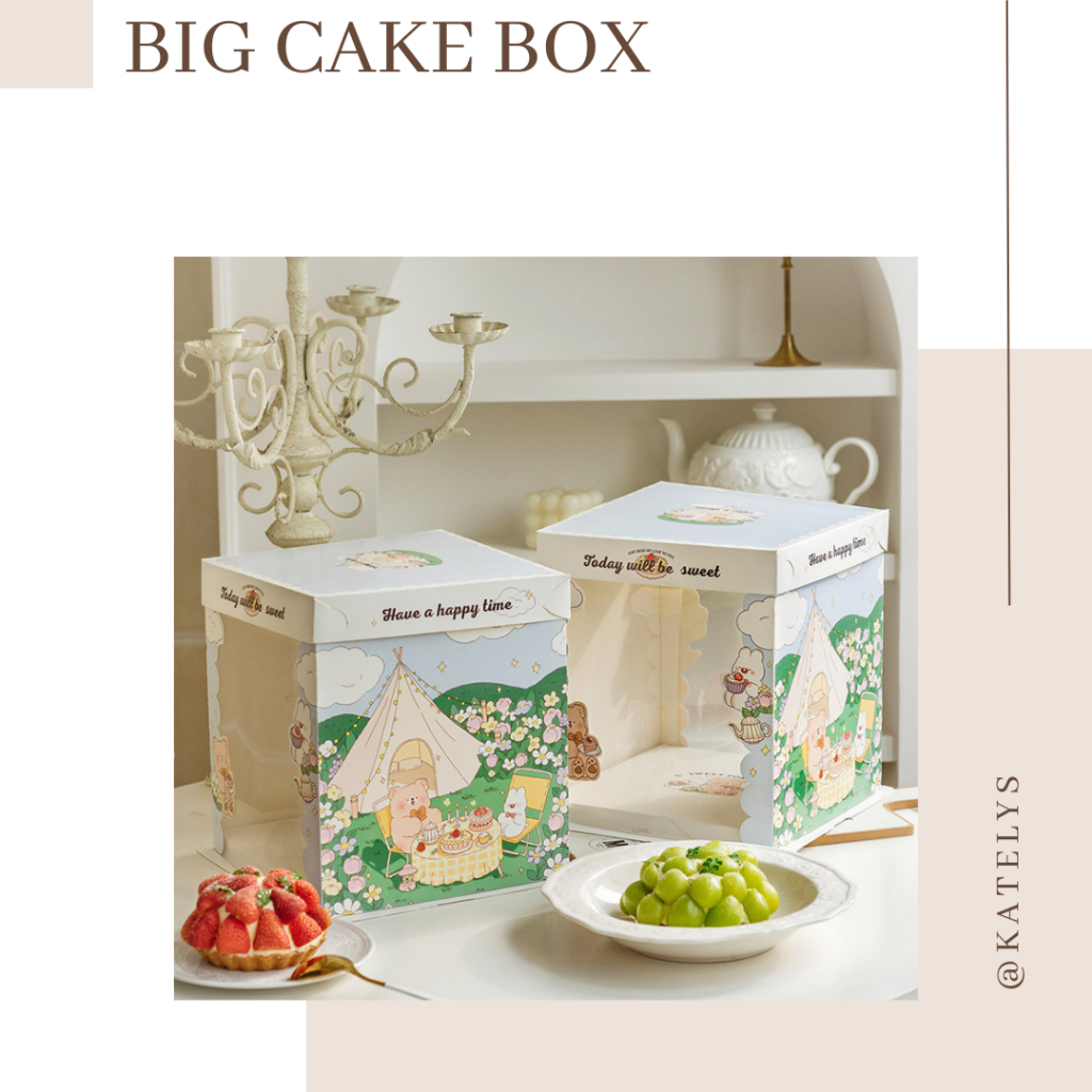 Box Kue Tart Ukuran Besar Include Alas | Kotak Kue Ulang Tahun | Portable Cake Box