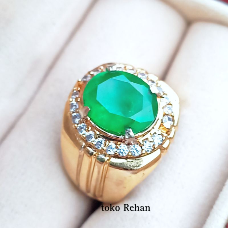 CINCIN BATU ZAMRUD ZAMBIA ASLI NATURAL