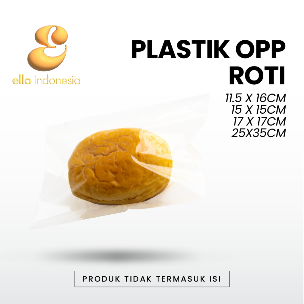 Plastik OPP Roti 100PCS/PACK 100 LEMBAR Per PACK Ukuran 11.5x16CM, 15x15CM, 17x17CM, 25x35CM