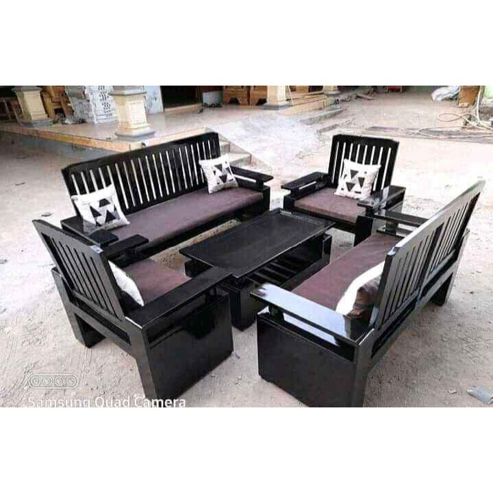 KURSI TAMU JATI SET 3211 KURSI TAMU MINIMALIS KAYU JATI MURAH MEJA KURSI