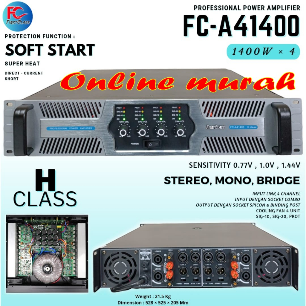power amplifier firstclass fc a41400 / fca 41400 / fca41400 4 channel