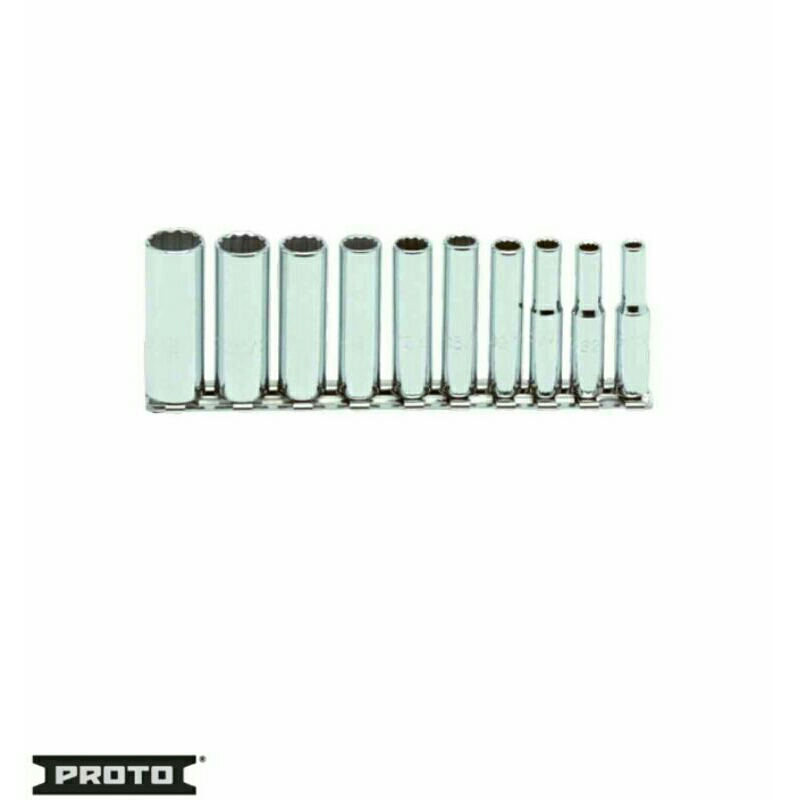 Proto 1/4" Drive 10 Piece Deep Socket Set - 12 Point-J47100
