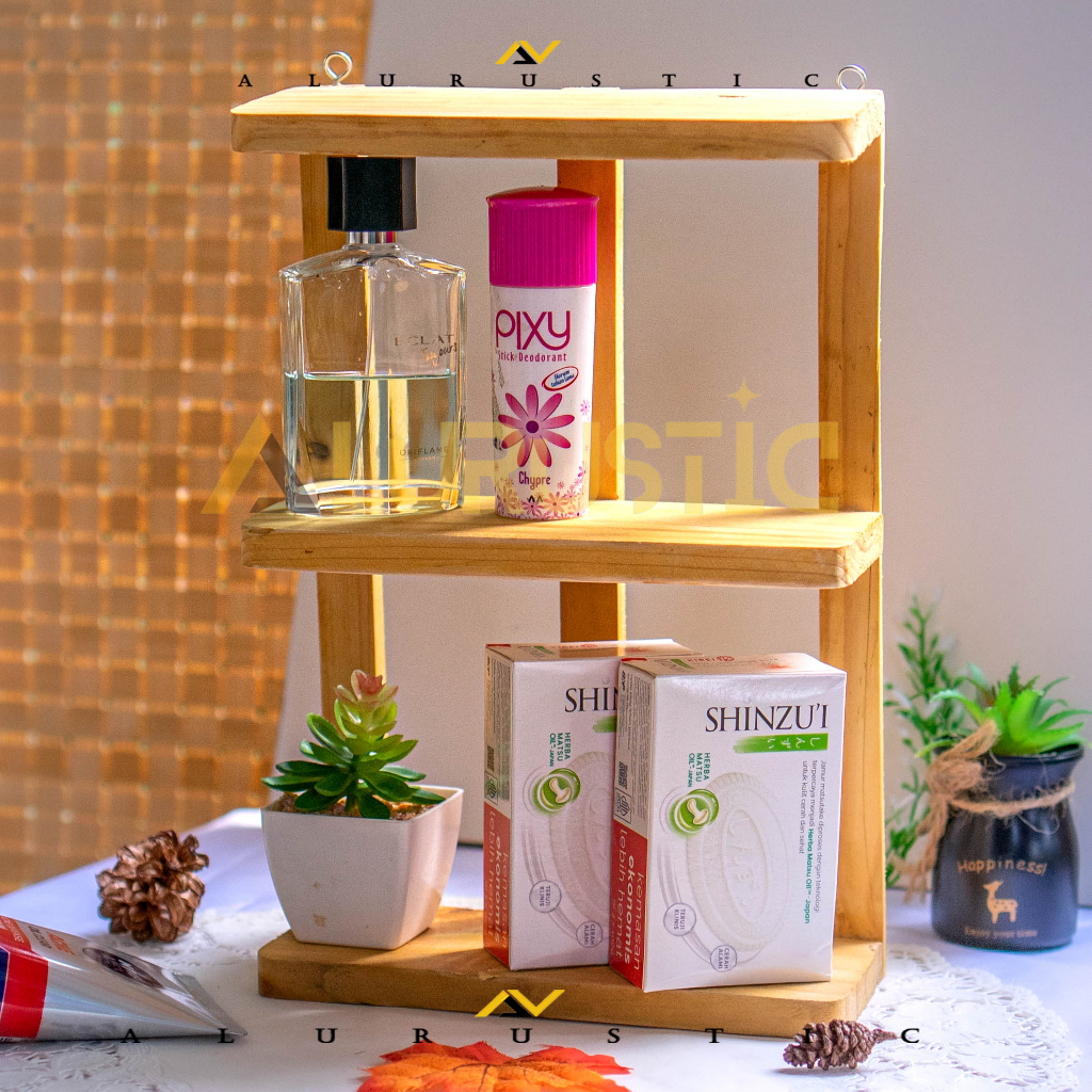 TEMPAT BUMBU KAYU 3 TINGKAT  / RAK KAYU 3 SUSUN / RAK GANTUNG / RAK DINDING DEKORASI / TEMPAT BUMBU 