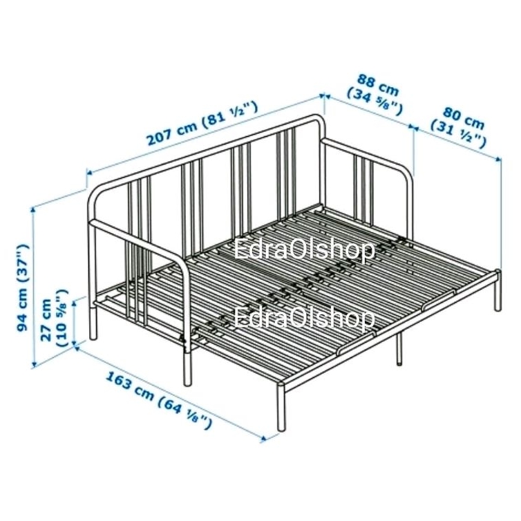 Expandle Sofa Bed Day Night Ranjang Besi Sliding 80/160x200cm Mewah Minimalis Murah