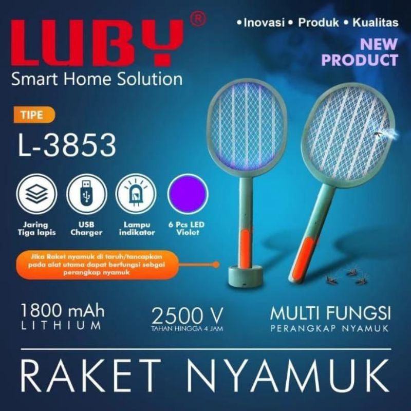 Raket Nyamuk dan perangkap nyamuk LUBY L3853 | 3853 | L-3853