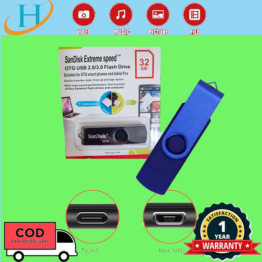 FLASHDISK OTG Type-C USB 32GB/64GGB/128GB FLASH DRIVE ULTRA DUAL USB 3.1 flsahdisk hp