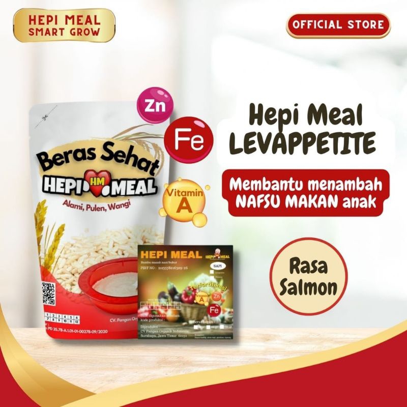 HEPI MEAL Smart Grow Bubur/Nasi tim Homemade Fortifikasi LEVAPPETITE Salmon