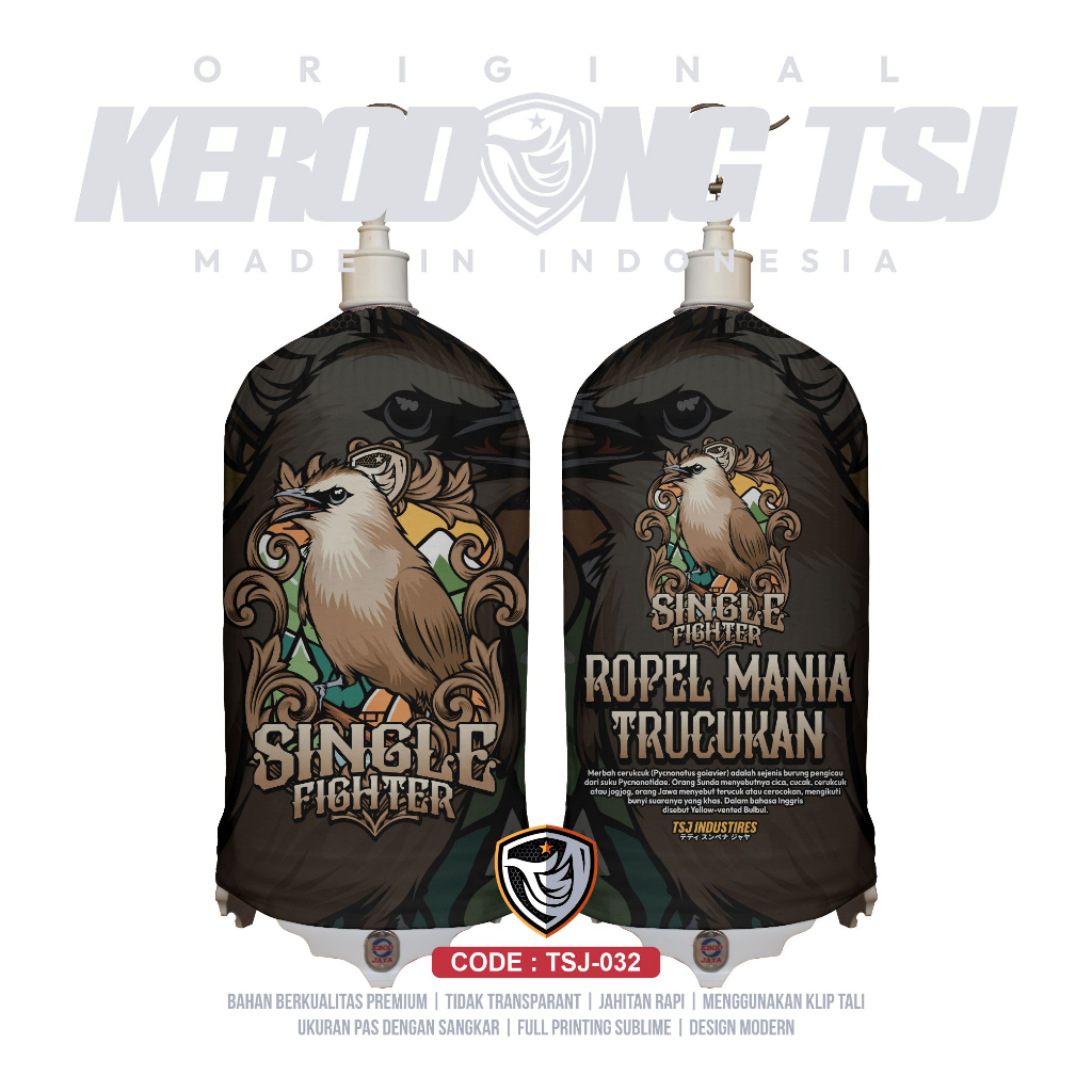 Kerodong LoveBird Motif Trucukan Original TSJ