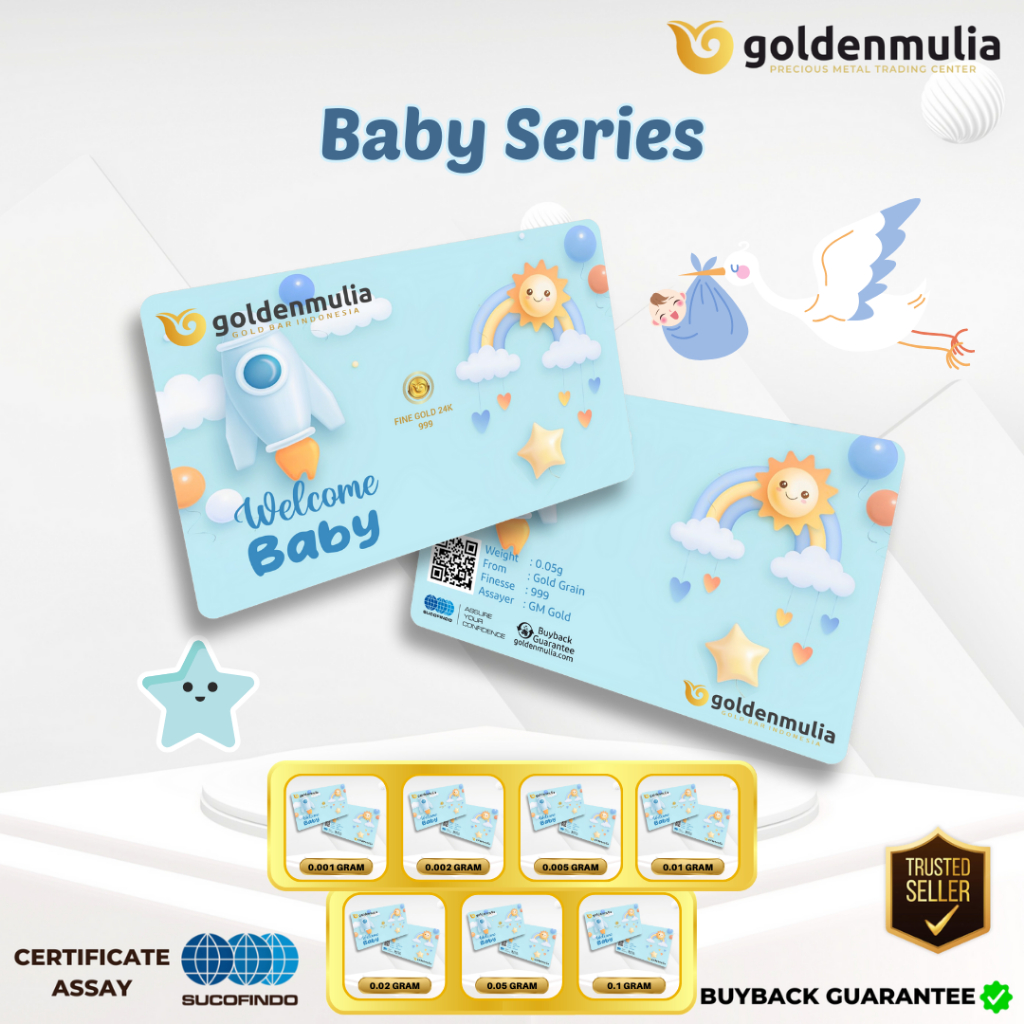 GOLDEN MULIA Logam Mulia Gift Series Baby 0.001 gr - 0.01 gr