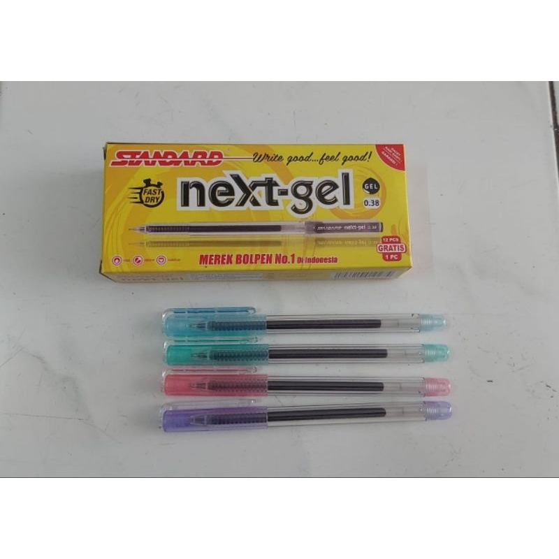 

[1 LUSIN] BALLPOINT STANDARD NEXT-GEL 0.38 / PENA JEL STANDARD NEXT GEL