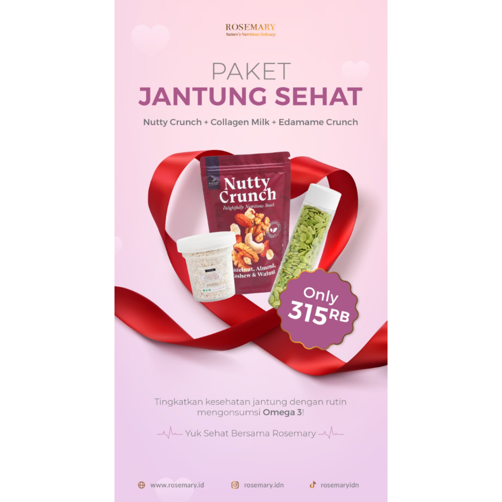 

Paket Jantung Sehat Cemilan Kaya Omega 3 Edamame Crispy, Almond Collagen Milk with Chia Seed, Nuts