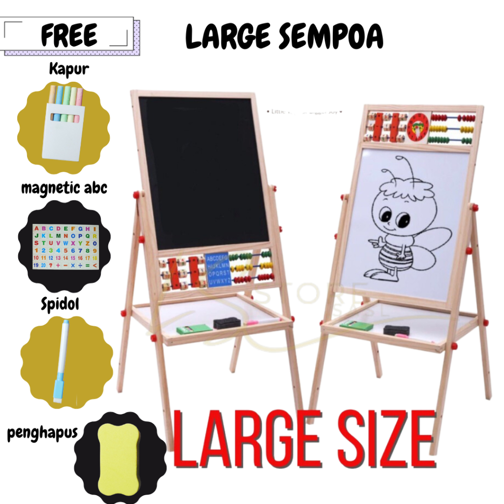 

PAPAN TULIS 2 SISI BLACK+WHITEBOARD-UKURAN BESAR-MAGNETIC BOARD 2 IN 1 education board - large