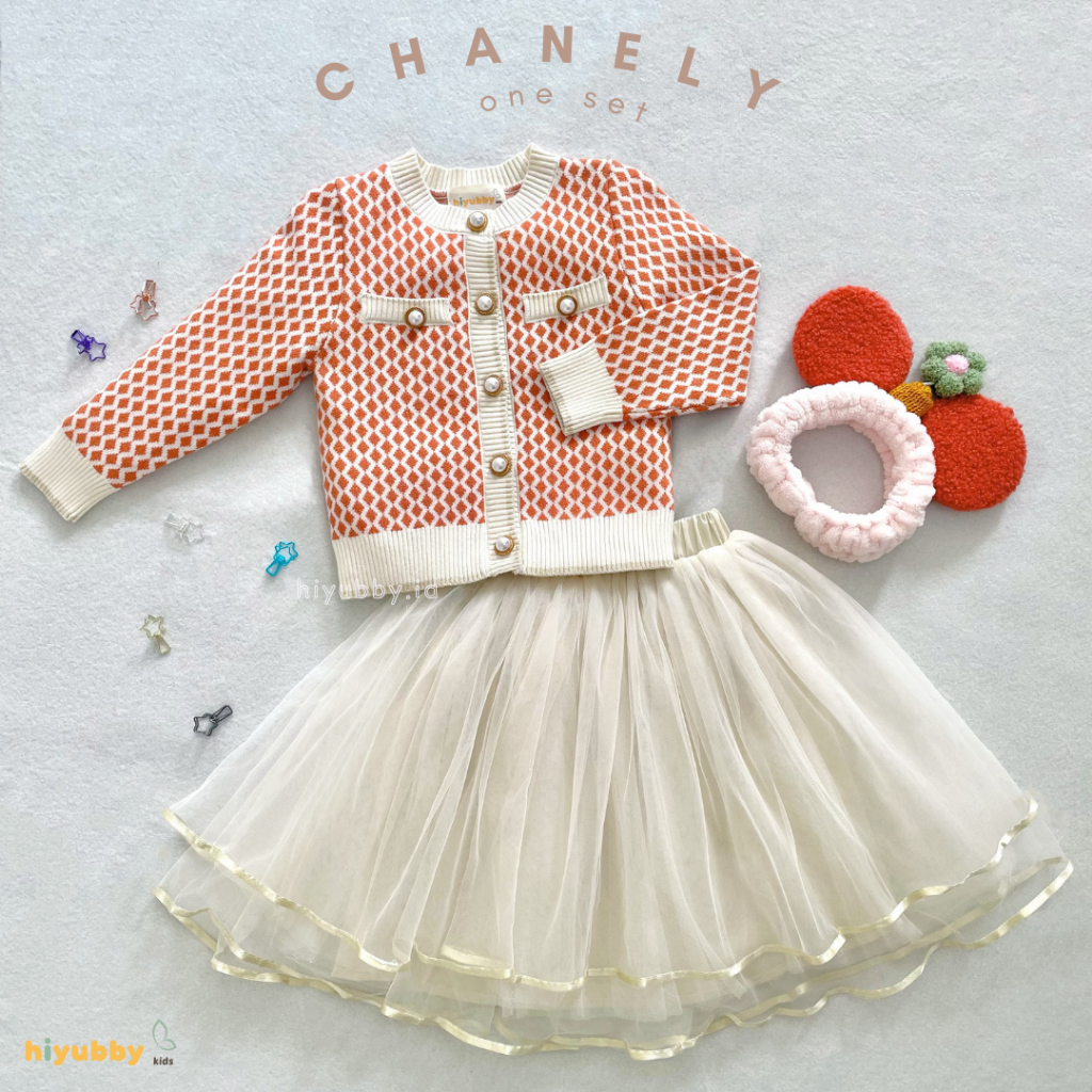HIYUBBY KIDS - CHANELY - one set anak lucu / dress anak korea / setelan anak perempuan / setelan ana