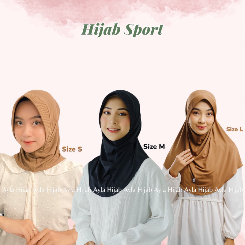 Kerudung Sporty Jilbab Sport Jilbab Instan Ukuran S M L Sporty Adiba Hamidah Bahan Jersey Menutup Da