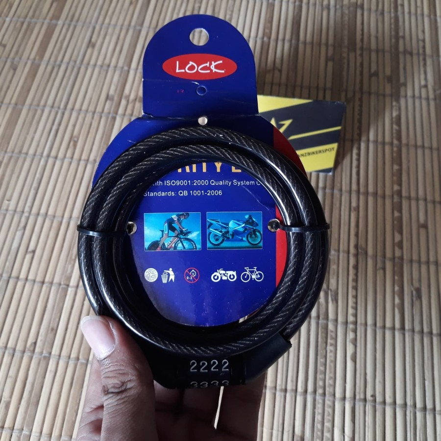 Gembok Kabel Helm, Motor, Sepeda / Gembok Tali Baja Universal