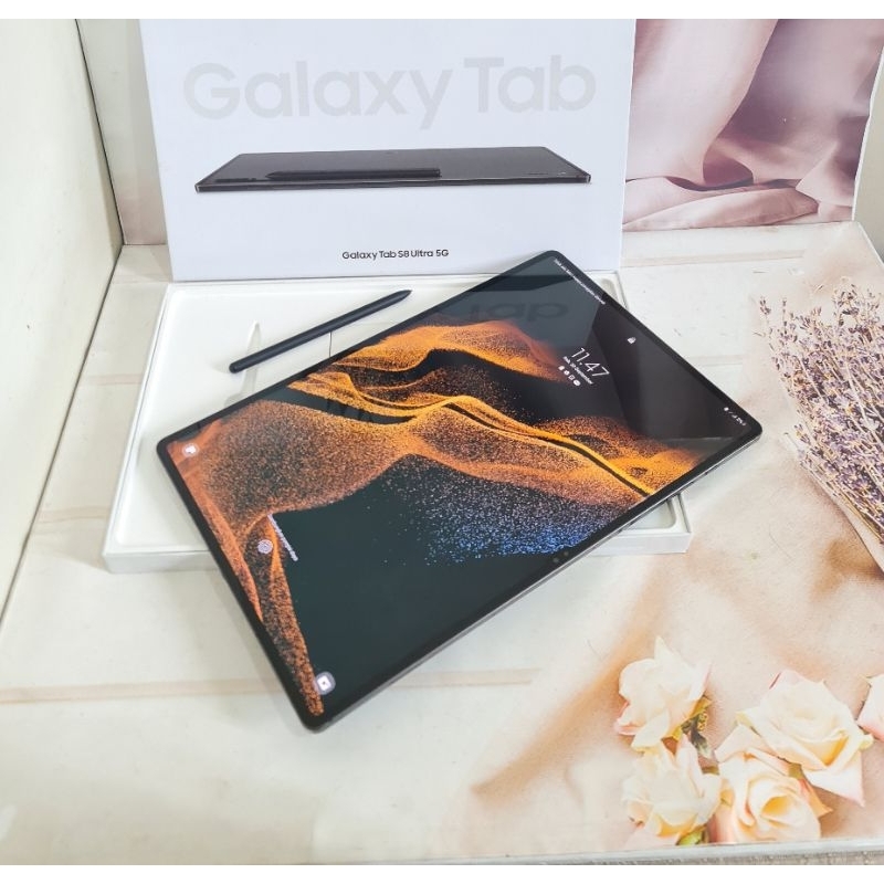 Samsung Tab S8 Ultra 5G 12/256GB Graphite Ex SEIN Like New Plastikan