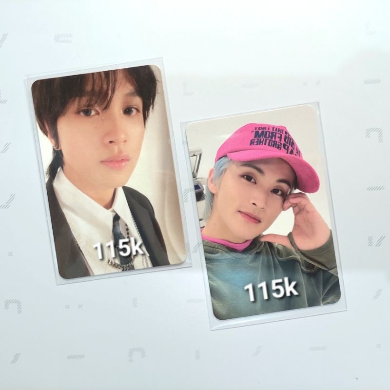 Photocard PC Haechan pilek glitch mode glimo scratch ver, Mark smini ayyo ay yo ay-yo heart cheek