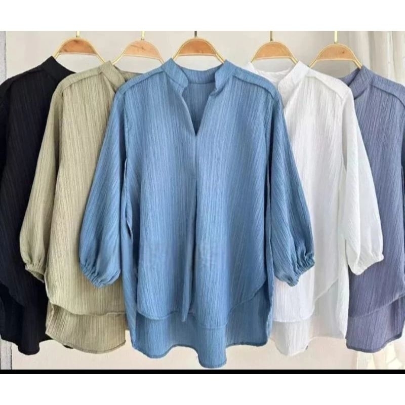 KEMEJA SANGHAI POLOS CRINKLE AIRFLOW/ KEMEJA CRINKLE AIRFLOW TERLARIS