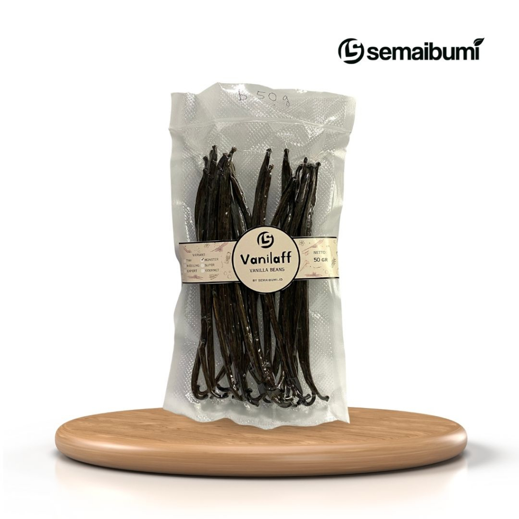 

VANILAFF Dried Vanilla Beans 50 gr Grade Monster (A2) – Vanili Kering Organik (Vanili Lombok)
