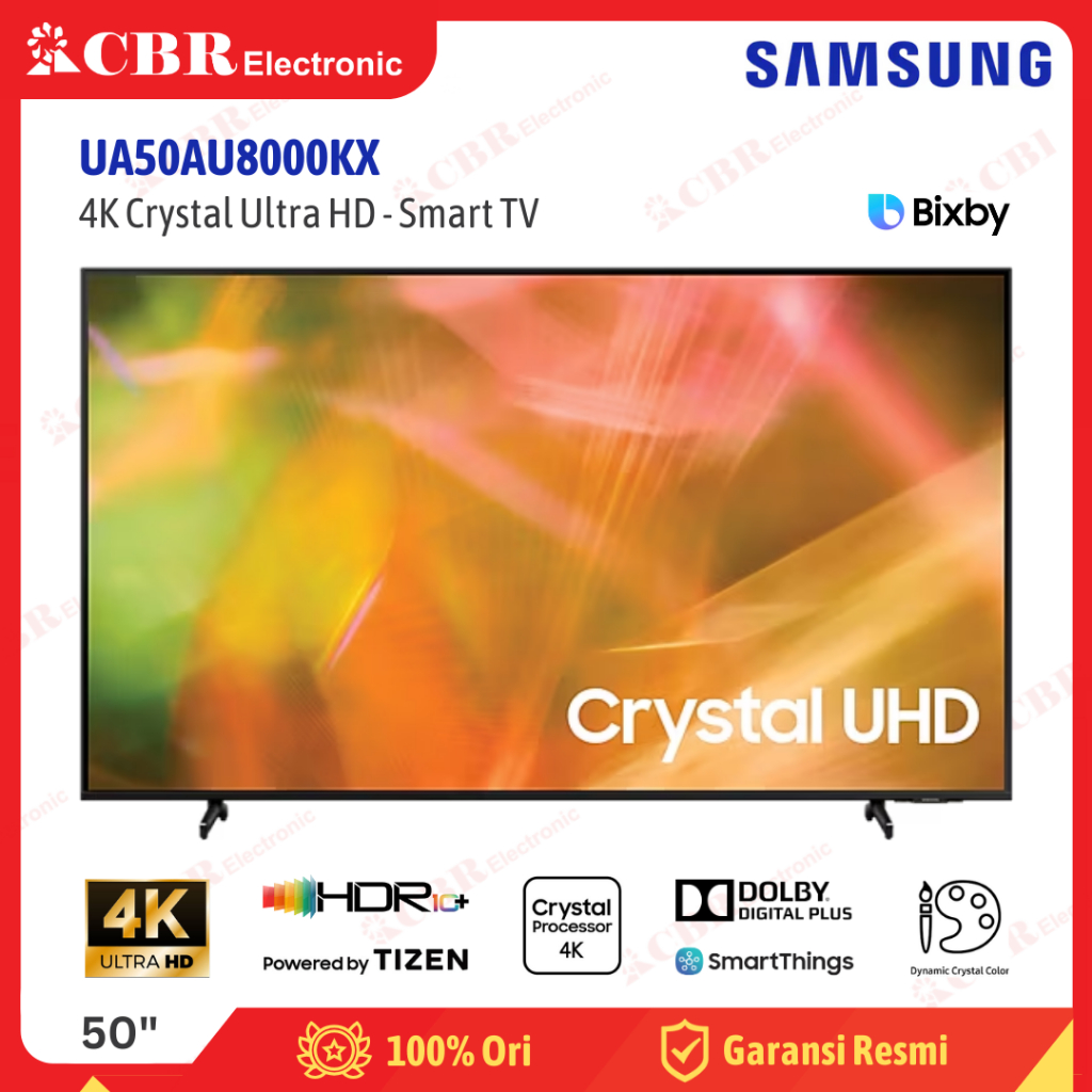 TV SAMSUNG 50 Inch LED 50AU8000KX (4K Crystal UHD-Smart TV)