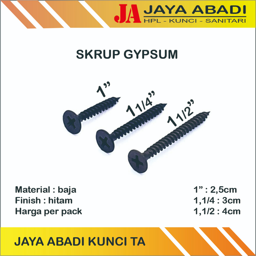 SEKRUP GYPSUM BAJA / SEKRUP GYPSUM KAYU DRYWALL SCREW