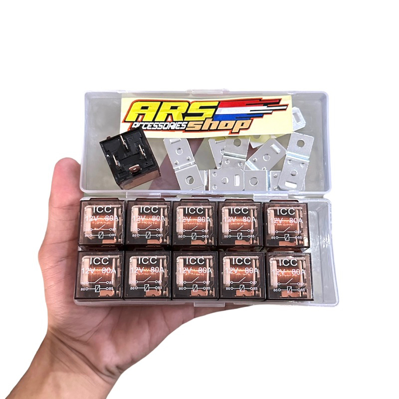 Relay Klakson Transparan Kaki 4 12V 80A Riley Relay Alarm Motor Mobil Relay Rilay Rilai Klakson Kela