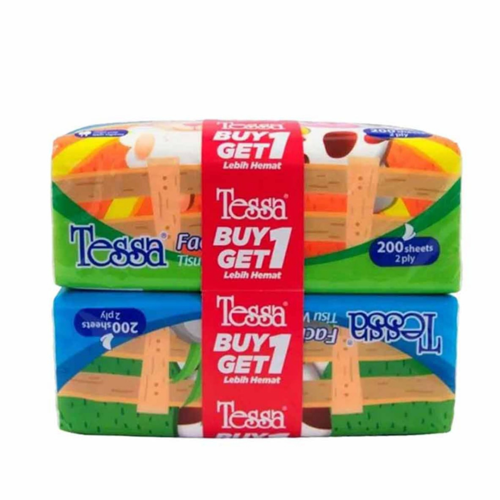 TESSA FACIAL TISSUE 200 SHEET BANDED