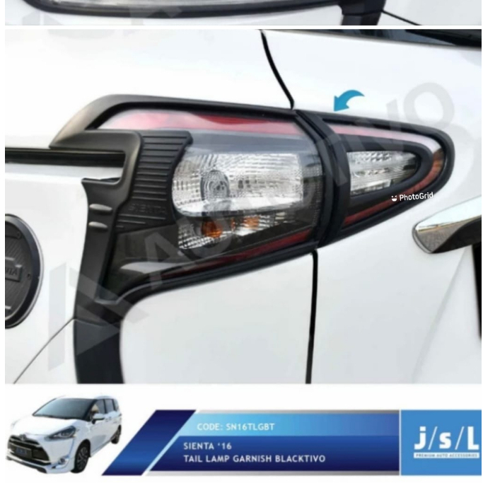 Garnish lampu depan mobil sienta hitam dop