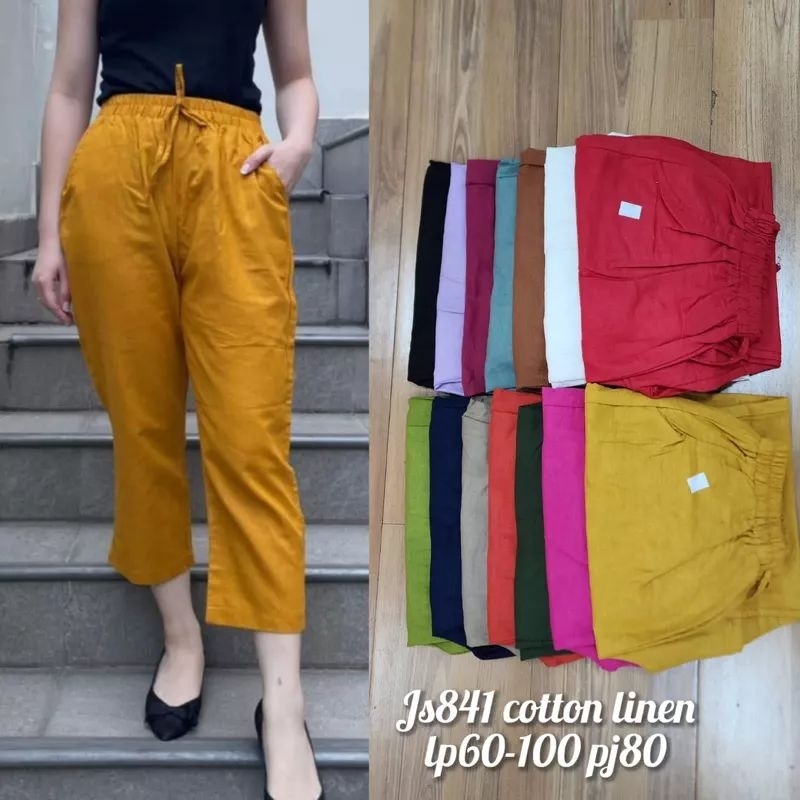 celana linen wanita 7/8