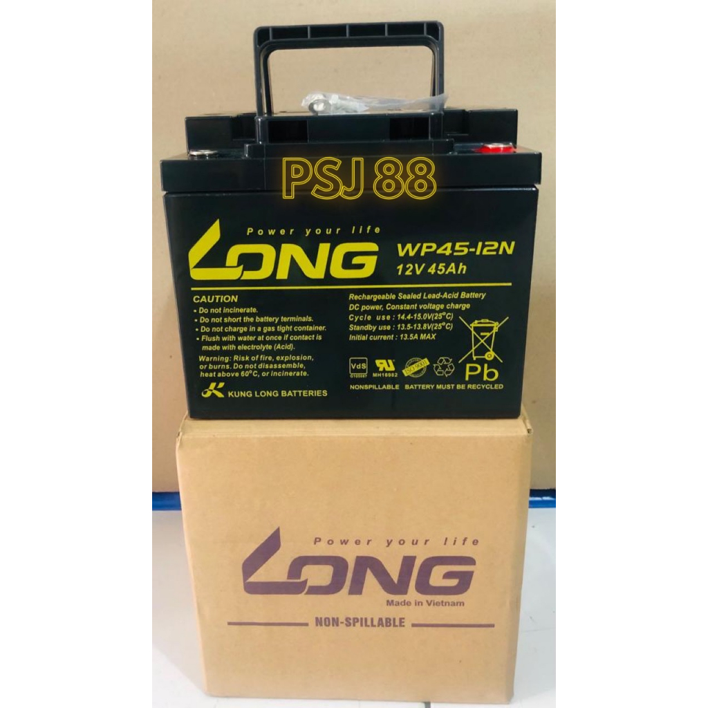 Aki Baterai Long WP45-12N Premium 12V 45Ah WP 45-12N UPS APC Prolink VRLA Battery AGM SLA Solar Pane
