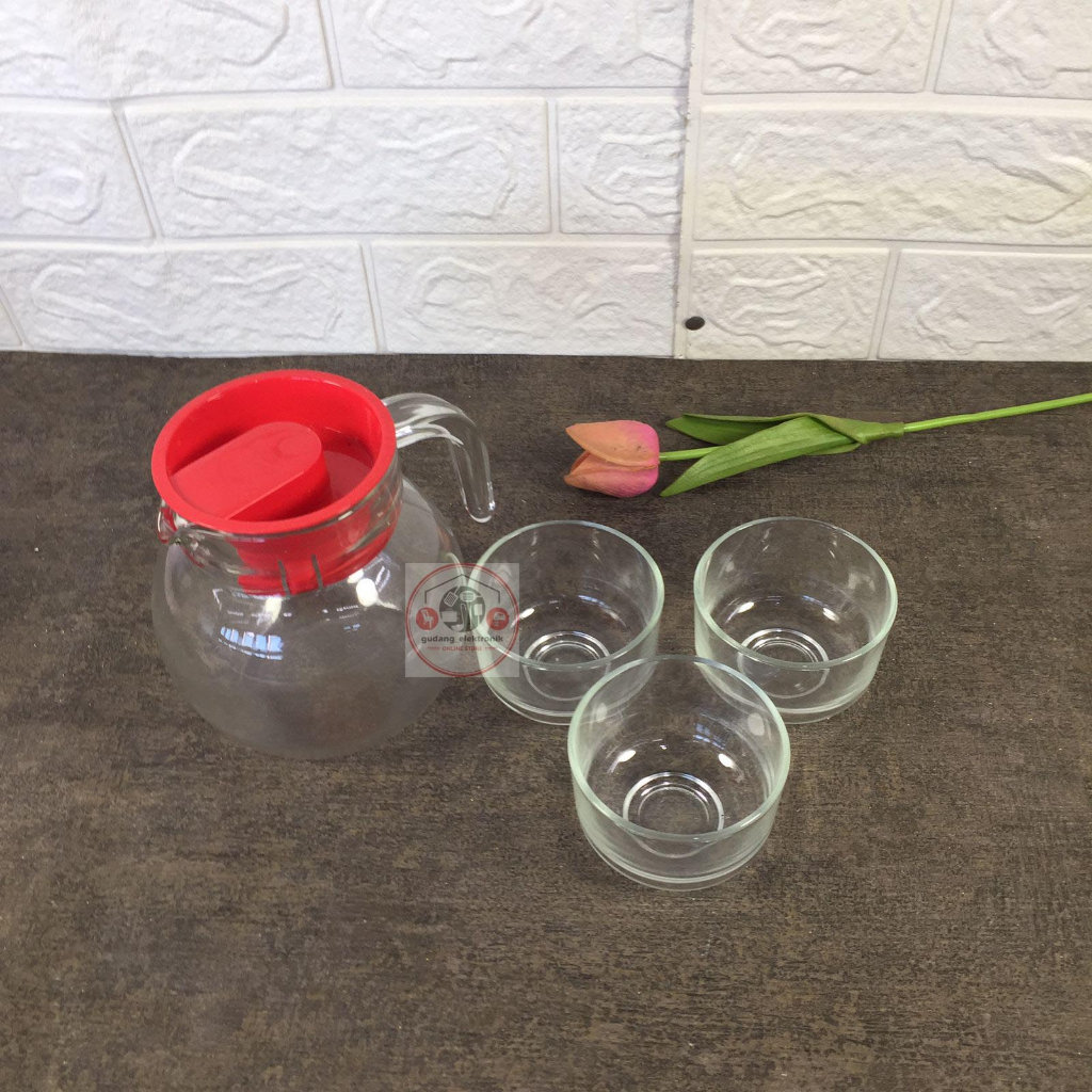 Teko Set Tea Set Kimglass Segovia Nouvi TPLS 806/4-2GB