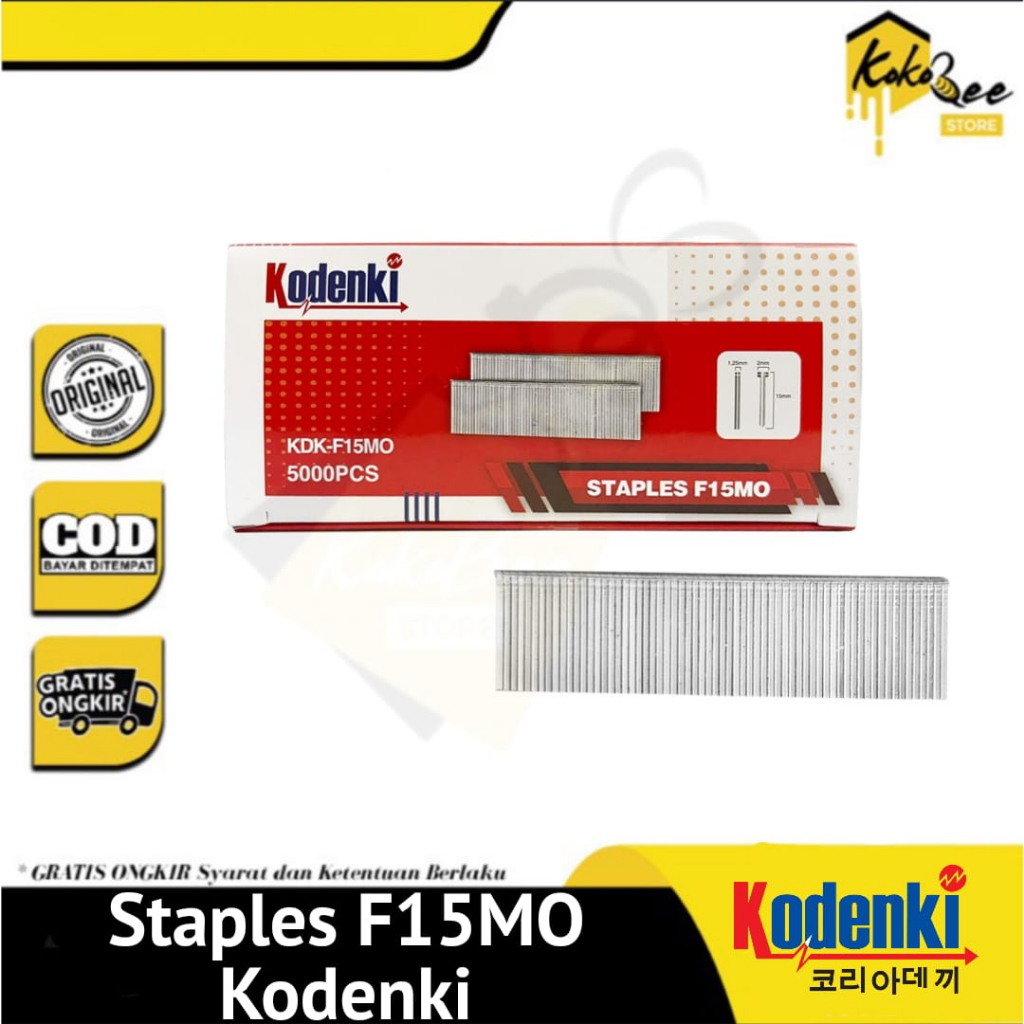 

KODENKI Isi Staples Air Nailer F15MO Isi 5000Pcs Refill Paku Tembak Angin Stapler Gun Angin - Isi mesin staples paku tembak F15 refill nail gun 15mm paku lurus - Isi Mesin Staples Mata Paku Tembak Lurus Air Nailer Nail Gun Stapler Angin F15MO F 15 MO
