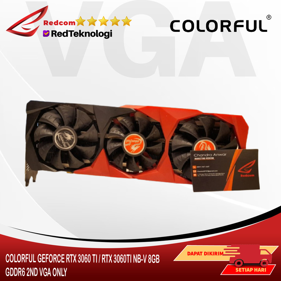 VGA NVIDIA COLORFUL GEFORCE RTX 3060 TI / RTX 3060TI NB-V 8GB GDDR6 2ND