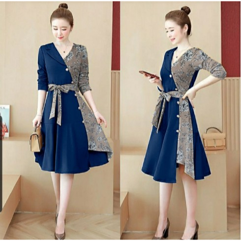{ THABI } HN DRES RAINSA / FLOW / DRESS CASUAL WANITA / CASUAL DRESS / CASUAL DRESS KOREA / DREES / 