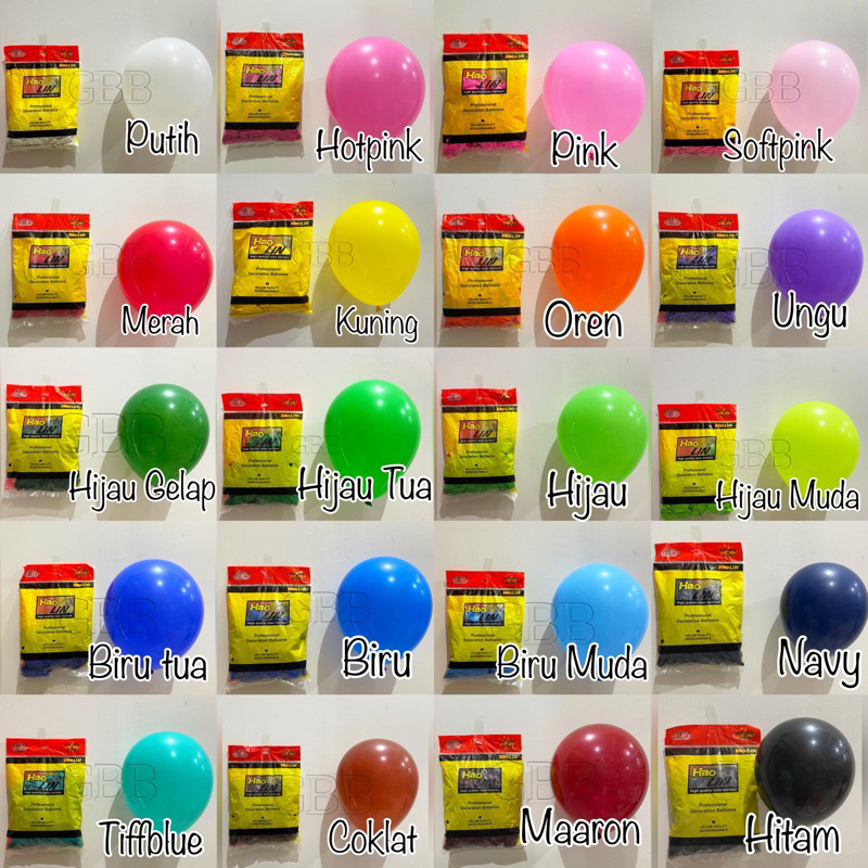 Grosir 100 pcs Balon Tebal Latex Doff 12Inc