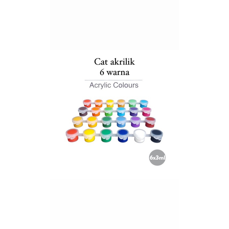 (PAP) CAT AKRILIK SET 6 WARNA / cat akrilik premium