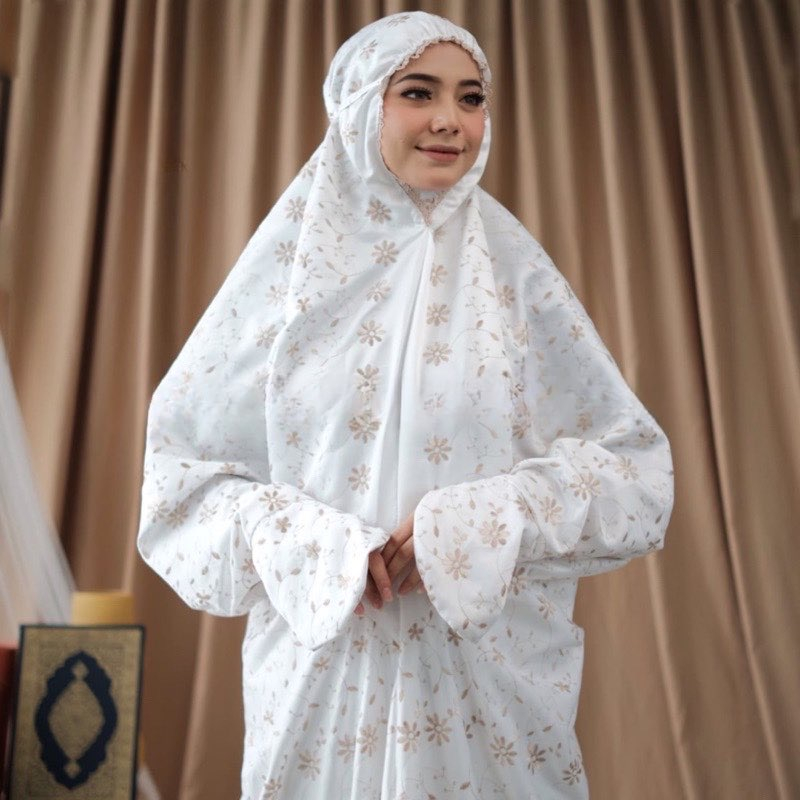 LOEYSA - Mukena Dewasa Terusan Bordir Mewah Sutra Milo / Sutra Senada