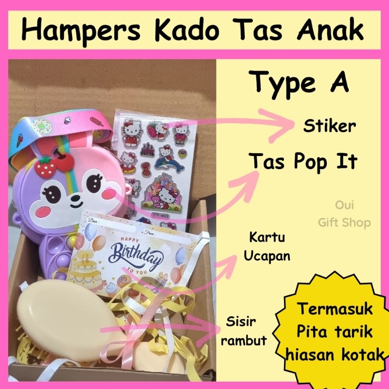 

HAMPERS KADO ANAK ULTAH/ KADO ULANG TAHUN TAS ANAK / KOTAK HADIAH / GIFT BOX SURPRISE / TAS POP IT / THR LEBARAN BUAT ANAK