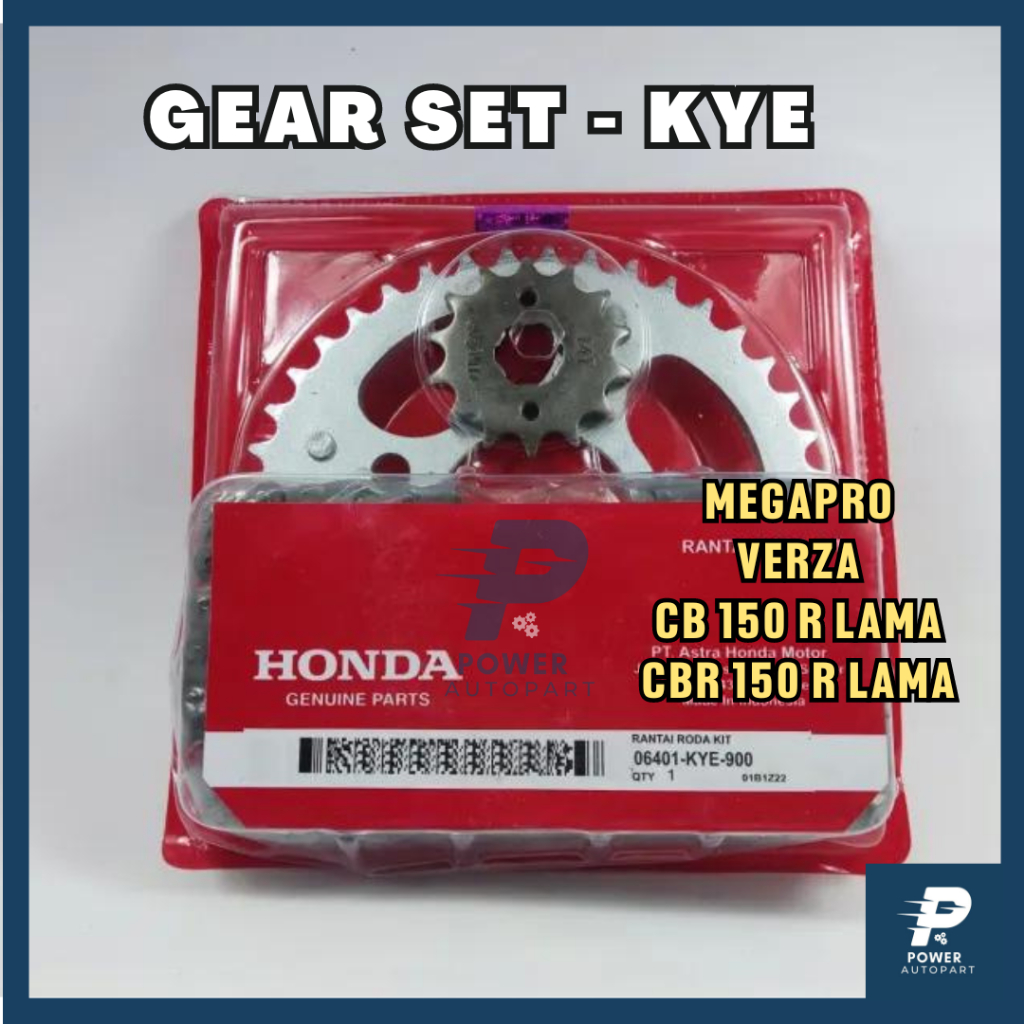 ( GARANSI ) ORIGINAL GEAR SET + RANTAI MEGAPRO, VERZA, CB 150 R LAMA HONDA - GEAR KYE
