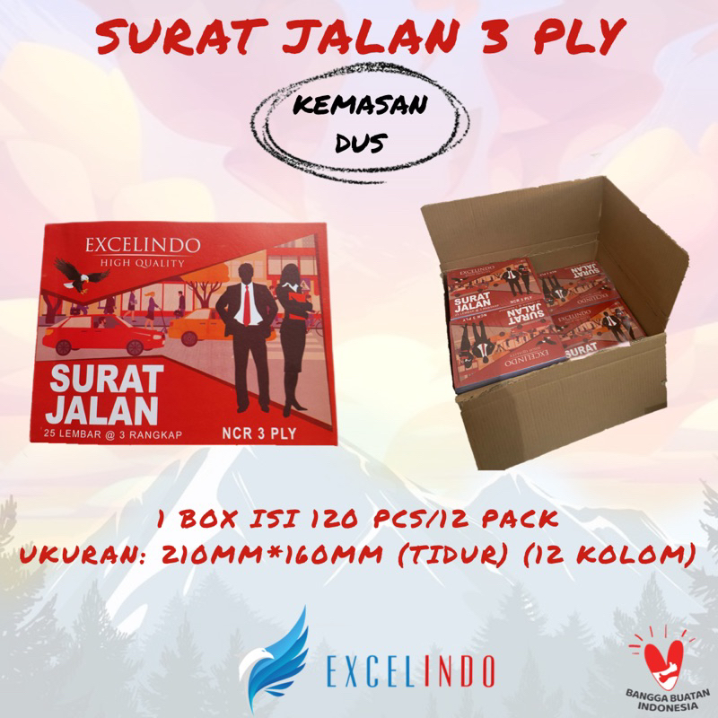 

(1 DUS/ISI 120 PCS) Buku Surat Jalan 3 ply NCR merk Excelindo