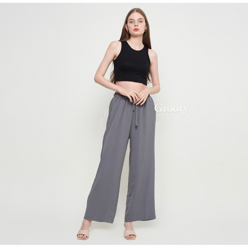 Groovy | Celana kulot wanita crinkle airflow premium #ca 03/celana wanita kulot /highwaist loose/cul