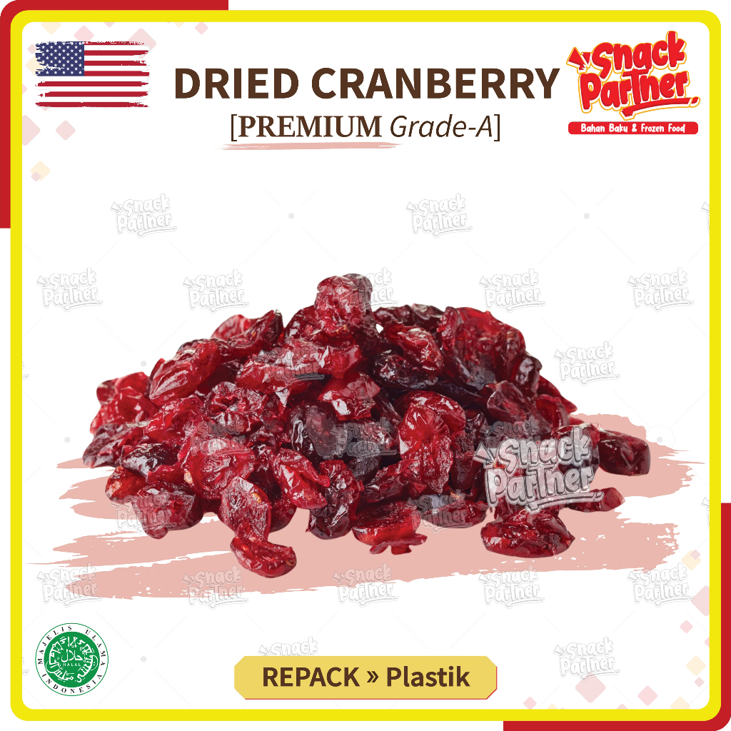 

DRIED CRANBERRY Repack 1 KG - Import Premium US Amerika Cranberries Buah Kranberi Kering Healthy Food 1KG