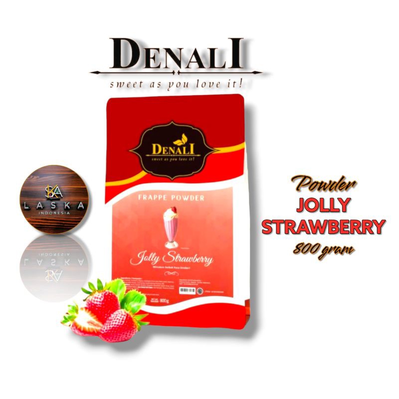 

Jolly Strawberry Powder Merk Denali - 800 grm - Bubuk minuman Rasa Strawberry -Denali Powder