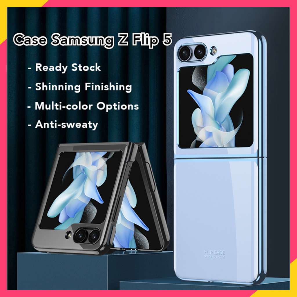【Ready Stock In Jakarta】Case Samsung Z Flip 5 Shinning Plating Case Galaxy Z Flip 5 Case Z Flip 5 Ca