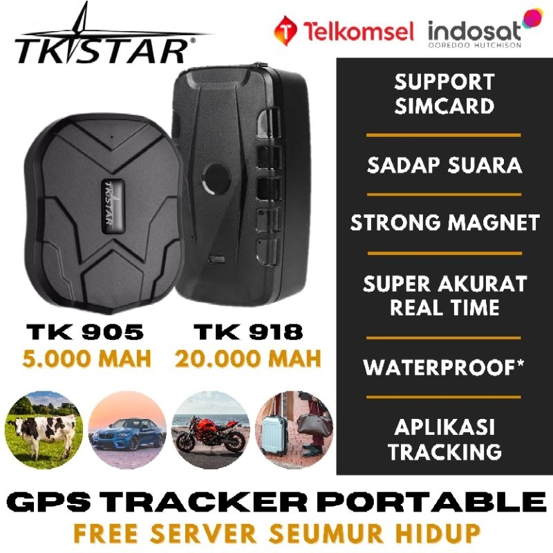 GPS TRACKER PORTABLE TKSTAR GPS SAPI MOBIL MOTOR ANTI MALING JARAK JAUH