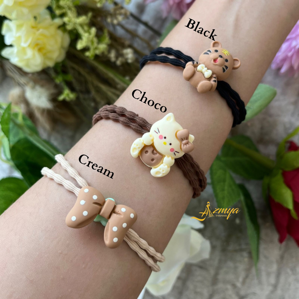 Gelang Clay Tali Ulir Ikat Rambut Karet Anak Bracelet Boneka Lucu