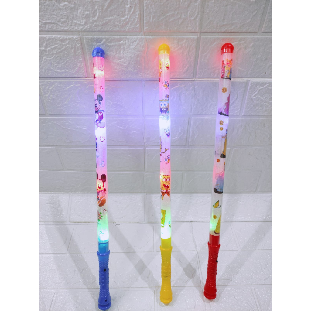 MAINAN ANAK TONGKAT LAMPU KARAKTER TERMURAH / MAINAN ANAK STIK LAMPU WARNA WARNI