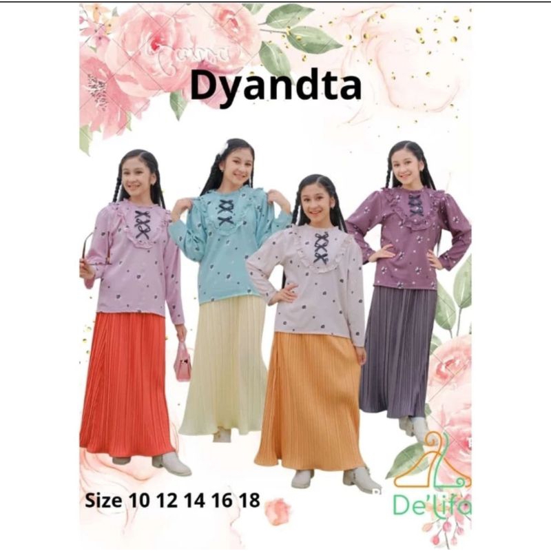 Setelan Rok plisket Dyandta Anak perempuan Delifa