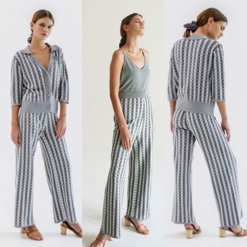 ( Preloved ) Duma Bente Pants in Grey // Celana Knit Wanita